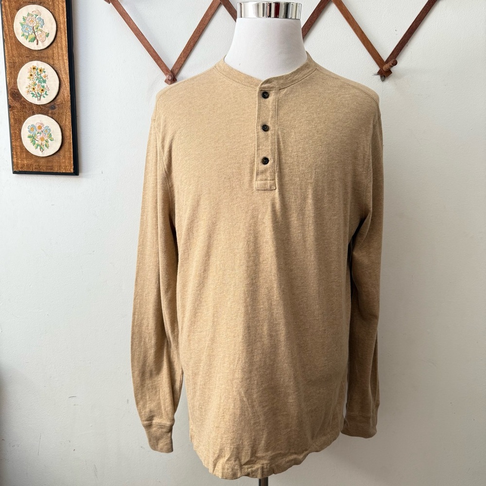 J.Crew Tan Cotton Henley Shirt